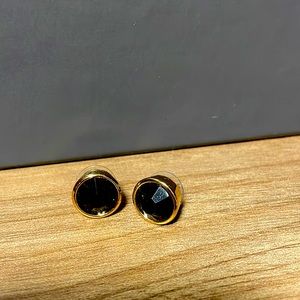 Black & gold stud earrings